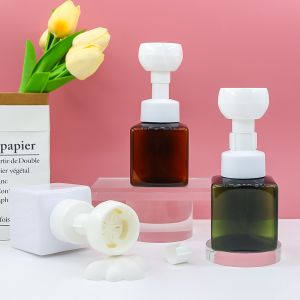 PET Plastic Foam Pump Bottle with Bionic Flower Foam Pump Head for 100ml-200ml