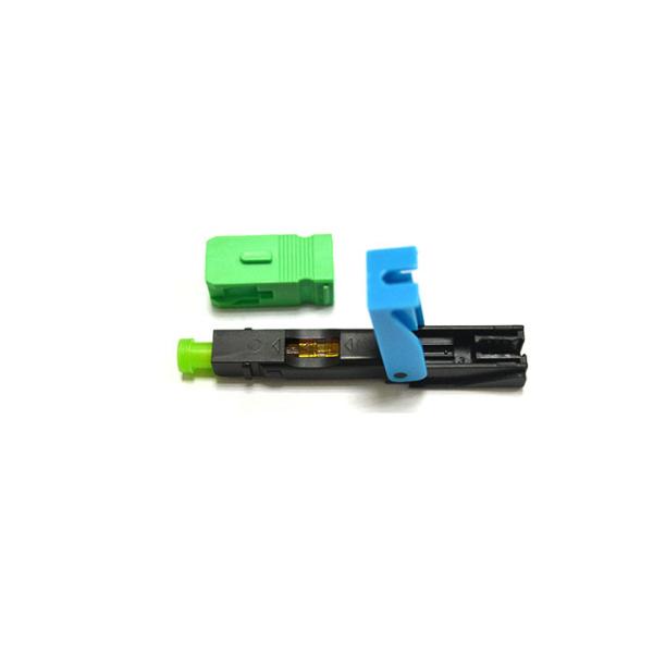 Green Fiber Optic Fast Connector 52mm Fiber Optic SC Connector For 2 X 3mm Drop Cables