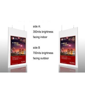 Double Sided HD Advertising Kiosks Displays 43-55 Inch Hanging Installation