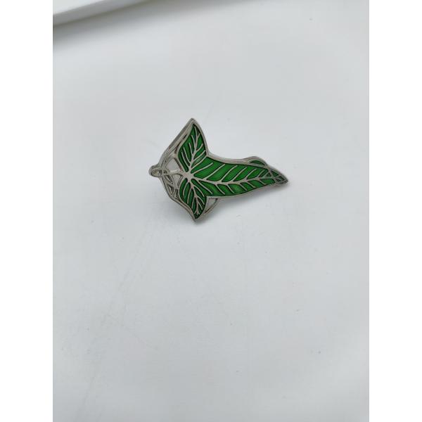 Quality Green Enamel Leaf Metal Brooch Pin 	Offset Printing  Laser Engraving for sale