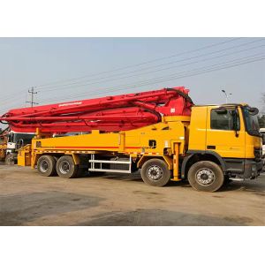 Buy cheap Refurbished 140m3/H 600L Barrel Concrete Boom Pump Truck Orange Four Axle product