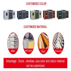 Customized Color 20ft or 40ft Prefab Expandable Folding Container House with 2