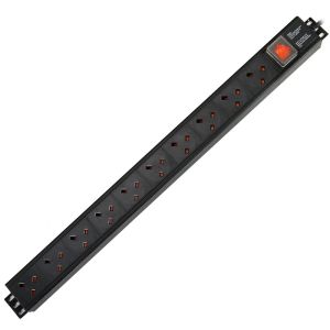 10 Way UK T Type PDU Extension Socket With On/Off Switch