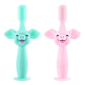 Buy cheap Silicone Baby Teether ，Food Grade Silicone Baby Toothbrush Infant Training Custom Cartoon Pig from wholesalers