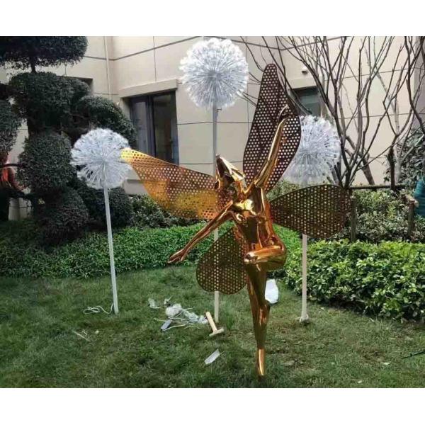Quality SS Lawn Garden Sculptures And Statues Modern Golden Varnished for sale