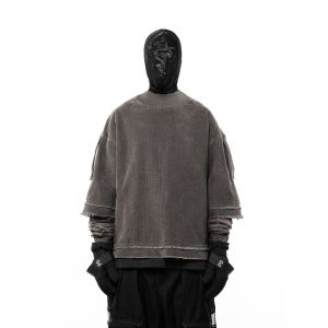 Buy cheap XL Size Plain Dyed Drawstring Pullover Sweatshirt For Spring from wholesalers