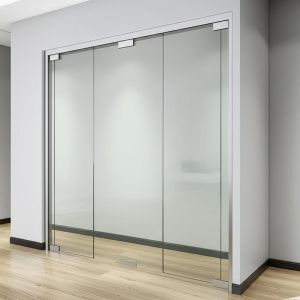 China Single Glazed Aluminium Frame Glass Partition Wall with Sound Insulation 30-42dB and Top Supported Manually Operated Design on sale