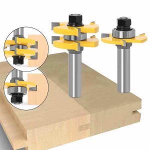 China 8mm 1/4''shank 1/2''shank 3 Tooth T-shaped Tenon Joint Knife Flat Panel Floor Knife Tenon Joint Knife Woodworking Milling Cutter on sale