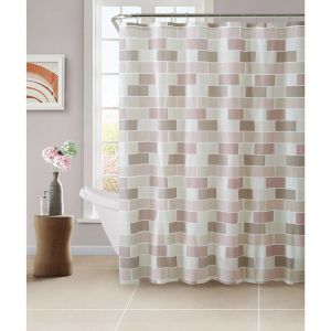 Biodegradable PEVA Stylish Waterproof Shower Curtain With 12PCS Hooks