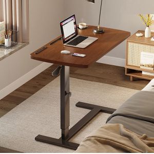 Buy cheap Sit Stand Brown Wooden Desk for School Movable Adjustable Height Manual Foldable Design from wholesalers