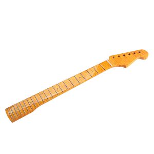 Buy cheap Fender Stratocaster Neck Replacement 21 Frets Maple For ST Electric Guitar Abalone Dots Tiger Flame from wholesalers