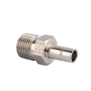 Parallel Thread Ss Compression Fittings , Male Straight Connector Compression
