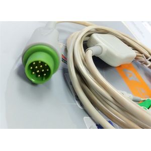 Buy cheap 5 Leads Snap AHA ECG Patient Cable , Mindray 12 Pin One Piece ECG Cable from wholesalers