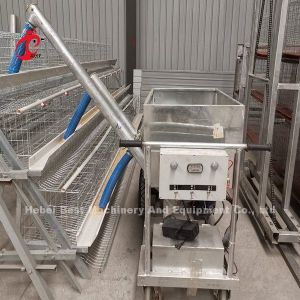 Rechargeable Battery Automatic Chicken Feeding Cart For Chicken Battery Cage