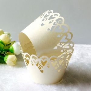 Buy cheap Heart Shape Mini Muffin Wrappers , Lightweight Laser Cut Cupcake Wrappers from wholesalers