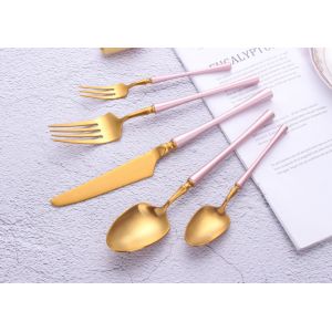 Buy cheap NEWTO High Quality Heavy Stainless steel flatware set Pink and Gold Color Cutlery from wholesalers