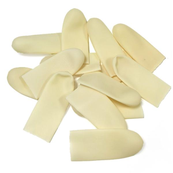 Quality Class A Smooth Thickened Beige Latex Finger Covers ASTM D3772 for sale