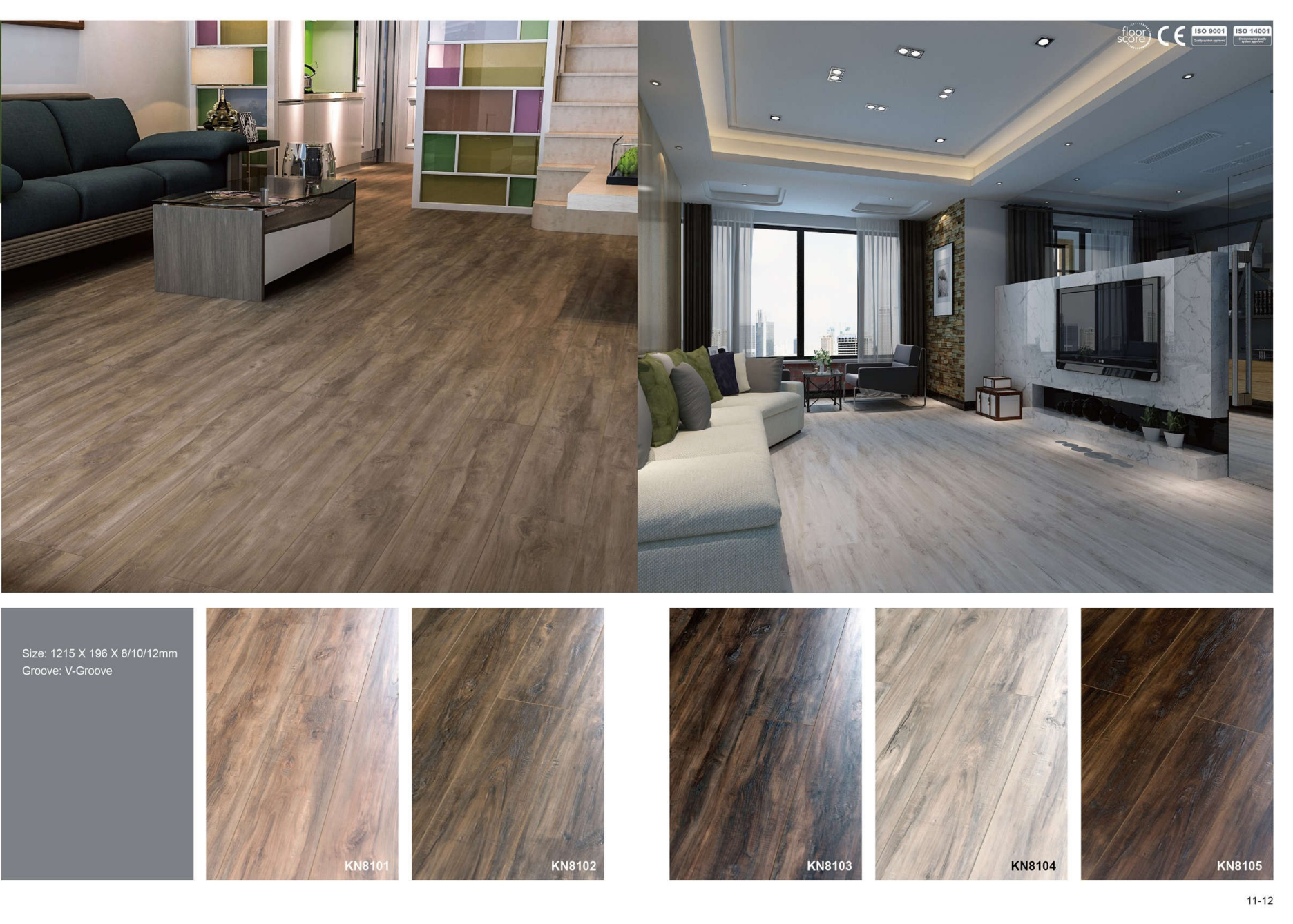 Buy cheap Waterproof Laminated Hdf Engineered Wood Flooring Grey 8mm from wholesalers