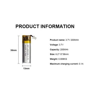 Buy cheap Custom Lithium Polymer Battery LP601235 3.7v 250mAh LiPo Battery from wholesalers
