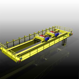 Buy cheap A5 QE Type Double Trolley Hook Bridge Overhead Crane With Cabin Control from wholesalers