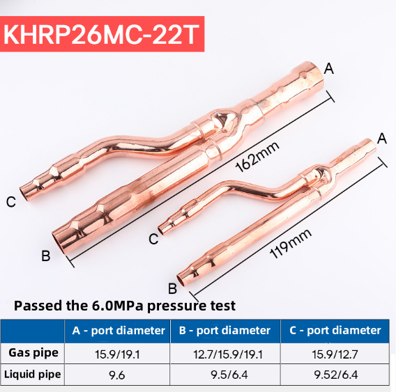 Hailiang Copper Branch Pipe Fittings – Y-Joint Refnet for VRF/VRV Air Conditione