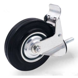 Buy cheap 5 inch threaded stem casters with brakes industrial rubber casters from wholesalers