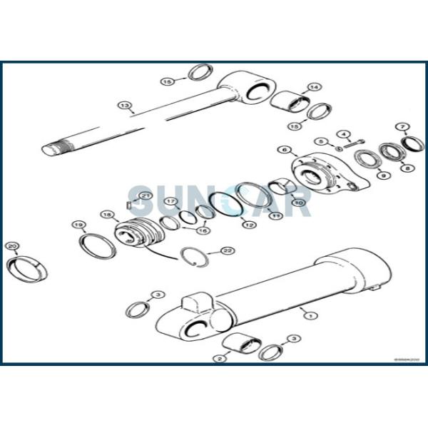 Buy cheap 1543309C1 Bucket Cylinder Seal Repair Kit fits 821B 821C CNH from wholesalers