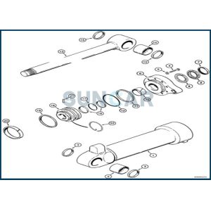 Buy cheap 1543309C1 Bucket Cylinder Seal Repair Kit fits 821B 821C CNH from wholesalers