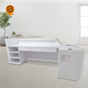 Buy cheap High Grade White Solid Surface Salon Hotel Reception Desks from wholesalers