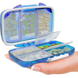 Travel Pill Organizer - Moisture Proof Pill Holder Daily Medicine Organizer Box