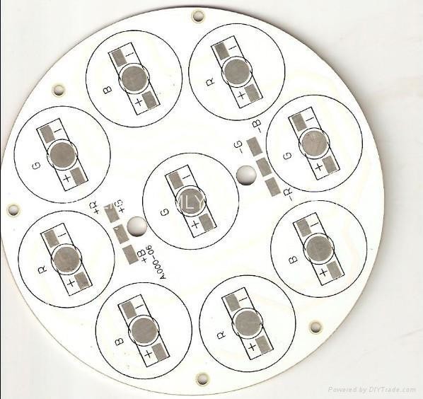 Led Aluminium PCB Board With One Layer Thickness 1.6mm 40W Power 108mm Dia Apply