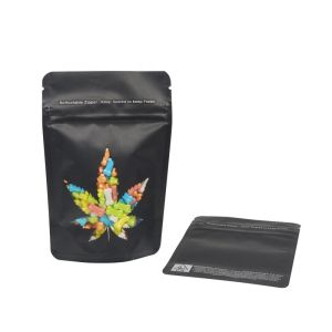 BOPP Brown Kraft Paper Standing Up Pouches With Window