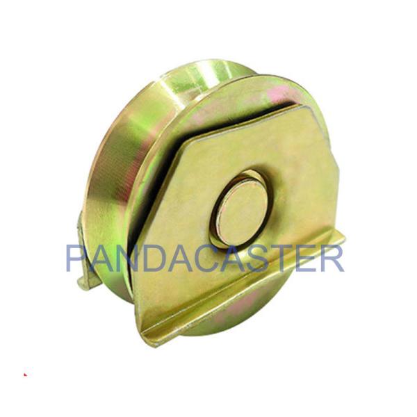 4 Inch Steel V Groove Track Rollers 98mm Sliding Gate Roller Wheels With Fixing