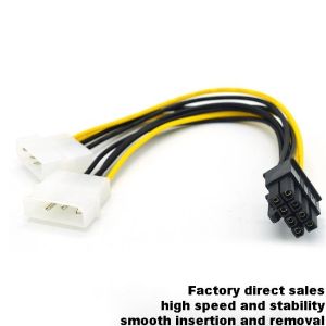 Buy cheap OEM ODM  20cm PC Power Supply Extension Cable 8PIN To Double Large 4PIN Connection from wholesalers