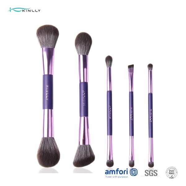 Quality 5pcs OEM Double Side Poly Bag Makeup Brush Gift Set for sale