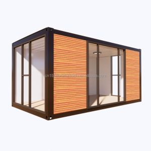 Buy cheap Galvanized Steel Square Tubes Container Houses for Park BBQ Store Office Mobile Portable Assembly Coffee Bar Wooden House from wholesalers