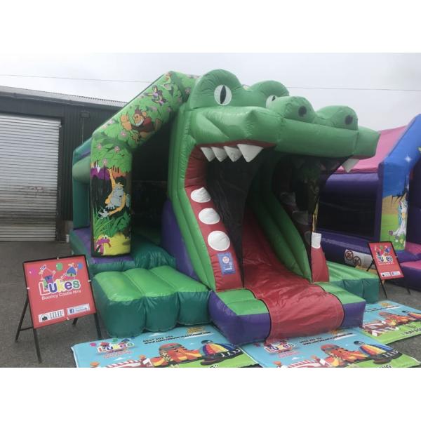 210D Crocodile Inflatable Bouncer Castle Jumping House With Slide
