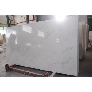 30mm Thickness White Artificial Quartz Slabs Countertops Man Made Stone