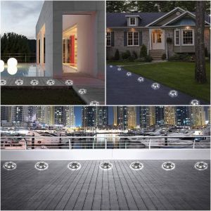 IP67 Waterproof Round Aluminum Solar Deck Lights Step Lights For Pathway