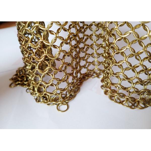 Buy cheap Custom Chainmail Stainless Steel Mesh Curtain 1.0x8mm With Brass Colors from wholesalers