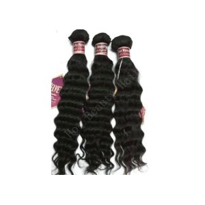 Buy cheap Custom Natural Black Remy Virgin Human Hair Extensions Deep Wave from wholesalers