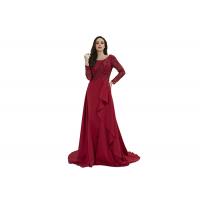 Buy cheap Women Clothes O Neck China Red Long Sleeve Evening Gowns / Applique Maxi Dress product