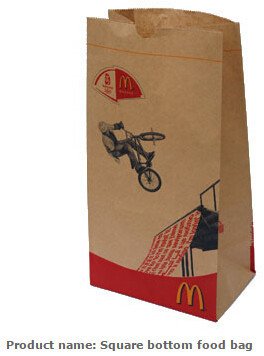 Different Size Of Take Away Fast Food Paper Bag, disposable food bakery