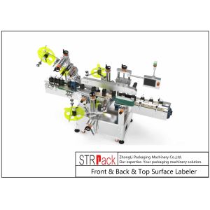 Buy cheap Front Back Top Surface Bottle Labeling Machine Servo system Driving from wholesalers