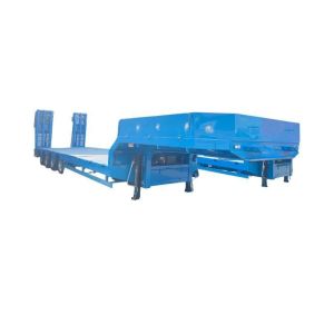 Buy cheap 80-100t Heavy Duty 4 Axles Low Flatbed Low Bed Semi Trailers for Heavy Machinery from wholesalers