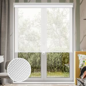 Polyester PVC Sunscreen Jacquard Horizontal Roller Blinds Curtain Fabric