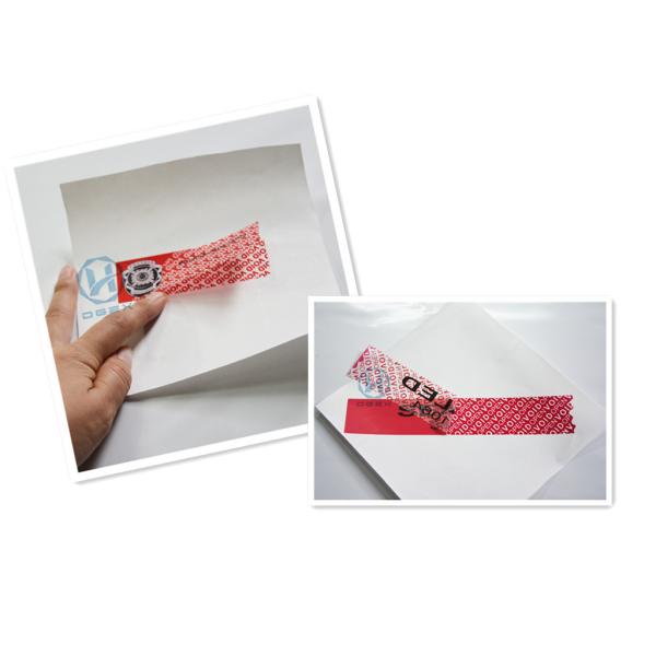 Buy cheap PET Adhesive Security Labels / Tamper Proof Tags With Water Glue from wholesalers