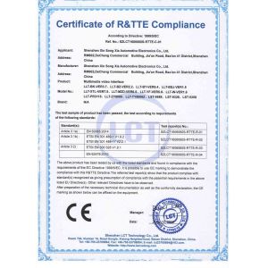 Shenzhen Xinsongxia Automobile Electron Co.,Ltd Certifications