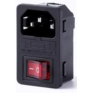 AC Power Socket Inlet Electrical Plug C8 Type Connector with rocker switch