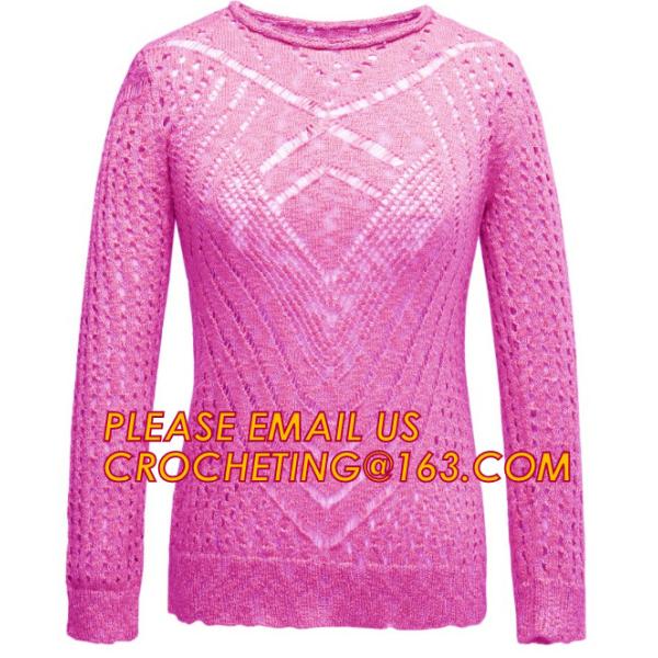 Quality Long Sleeve Casual Hollow Pointelle Knit Pullover Women Spring Sweater for sale